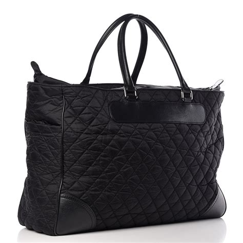 chanel quilted nylon tote|Chanel tote shopper.